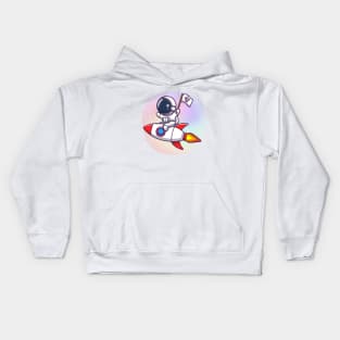 Astronaut rocket rider Kids Hoodie